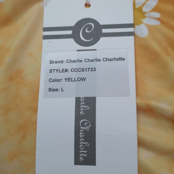 NWT Charlie Charlie Charlotte Ladies Size Large Yellow & White Hoodie - Picture 3 of 6